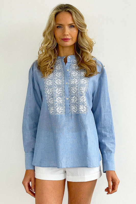 Rose and Rose Regent Blue/White Shirt