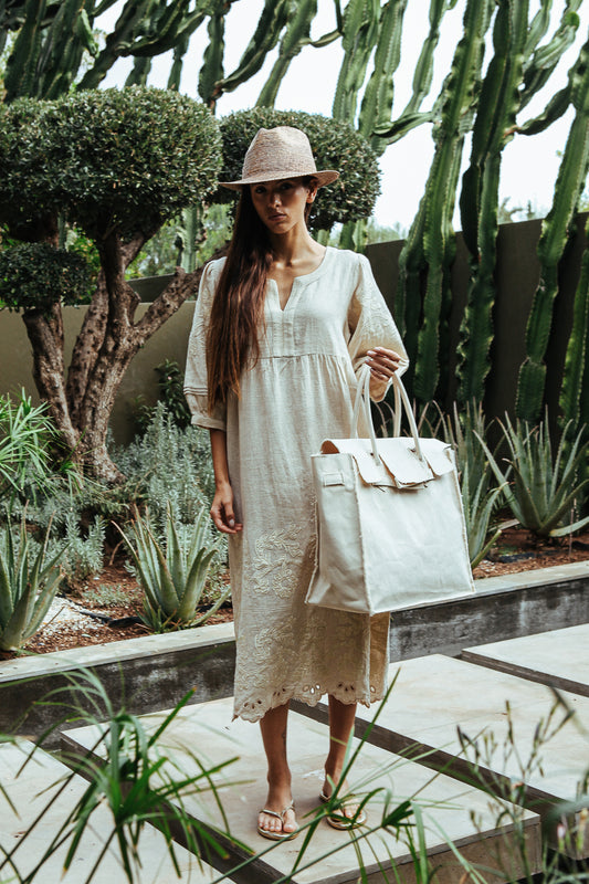 Rose and Rose Grange Natural/Gold Dress