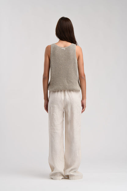 Humility Janice Beige Knitted Vest Top