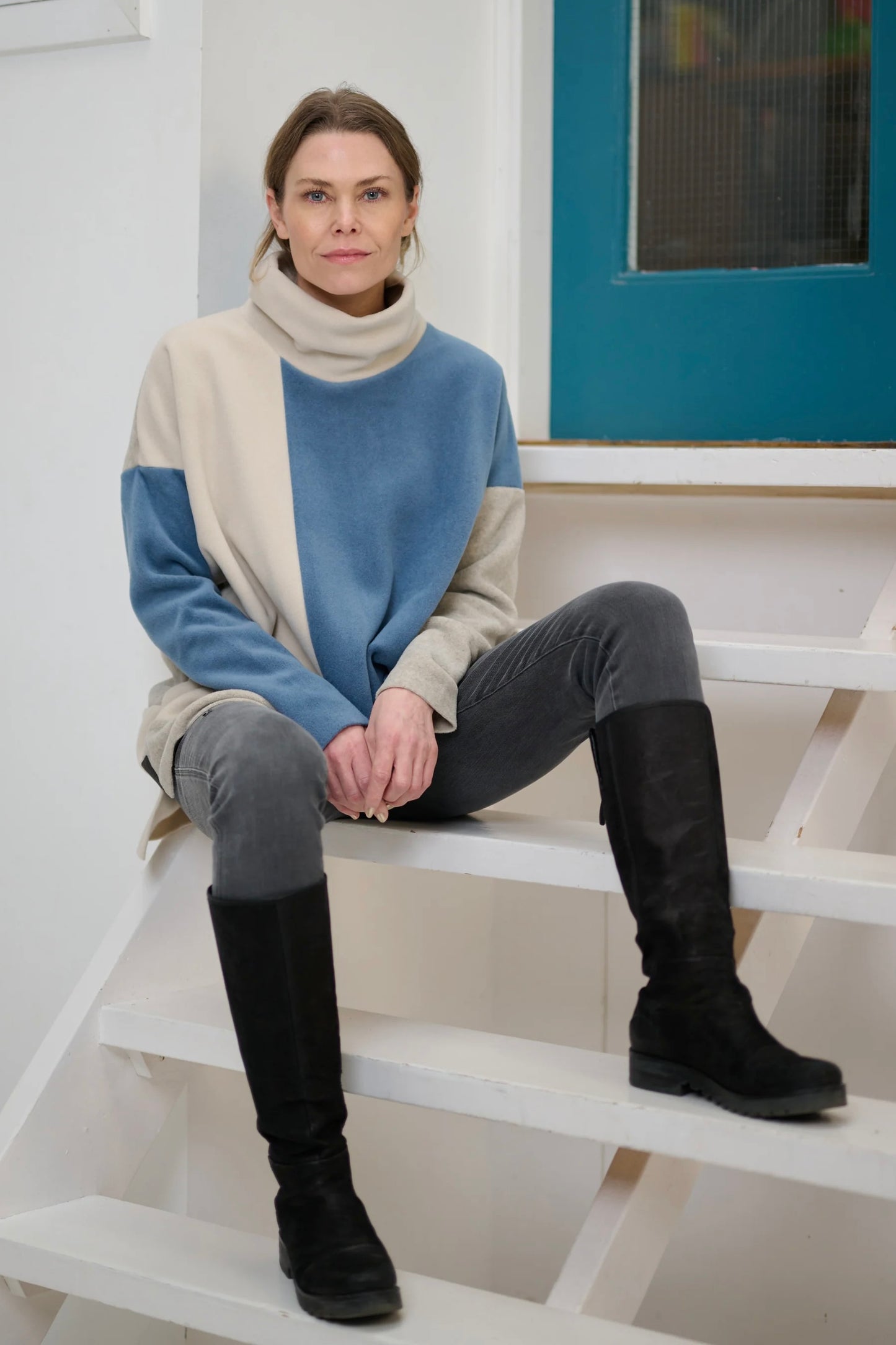 Henriette Steffensen Dusty Blue/Kit/Sand Jumper