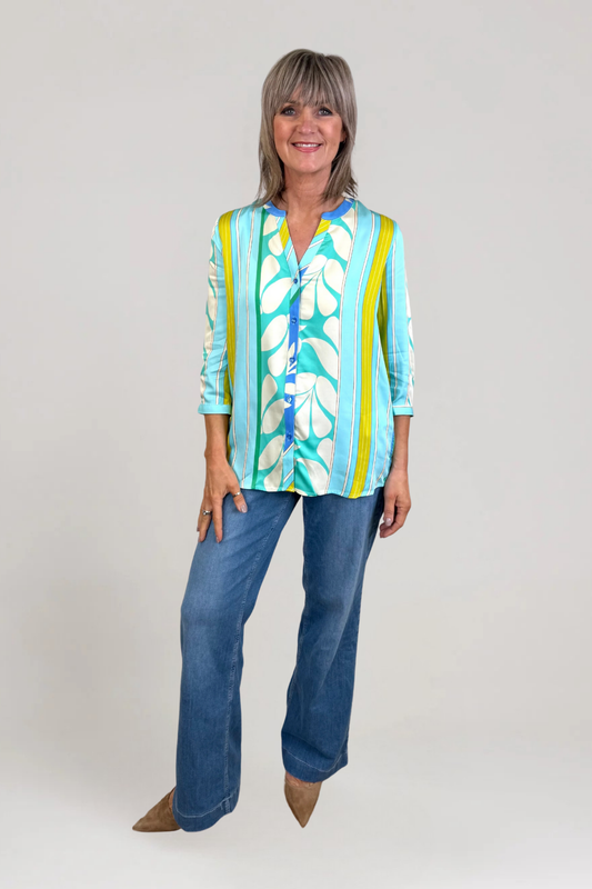 Milano Ibiza Blue Print Blouse