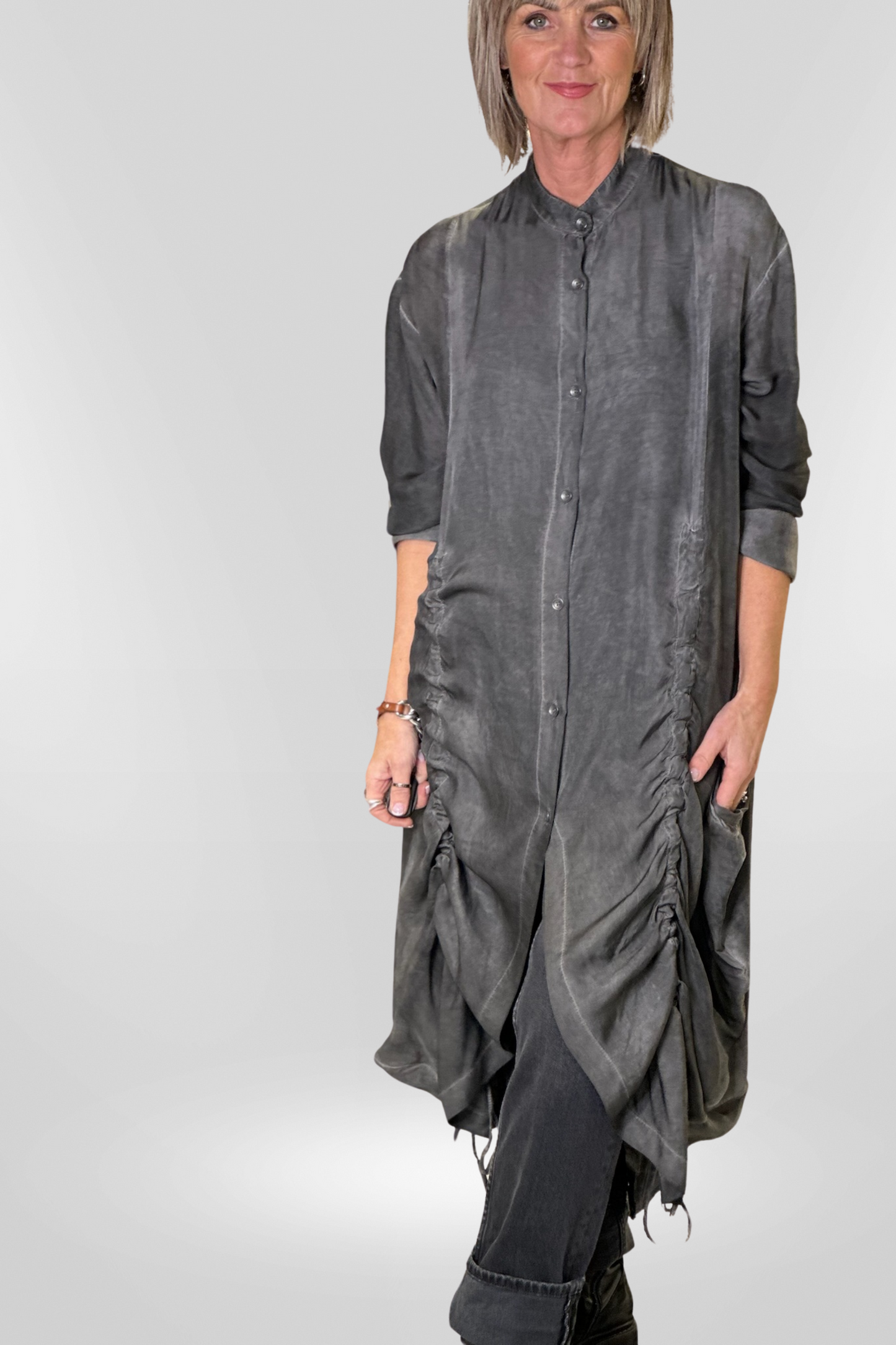 Sanctamuerte Grey Storm Long Shirt