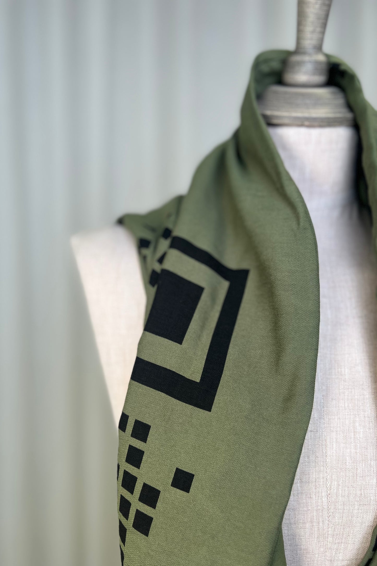 My Soul Olive QR Code Looped Scarf