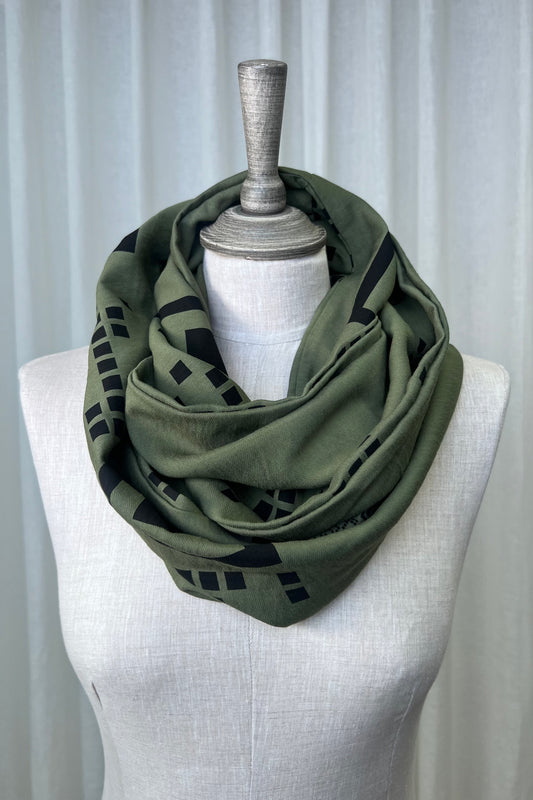 My Soul Olive QR Code Looped Scarf