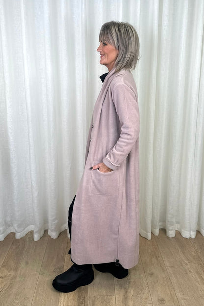 Henriette Steffensen Long Nude Cardigan