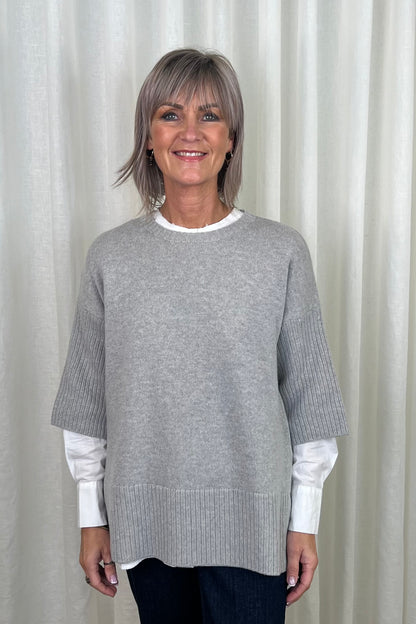 Milano Light Grey Jumper / 3/4 Sleeves