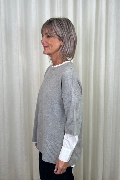 Milano Light Grey Jumper / 3/4 Sleeves