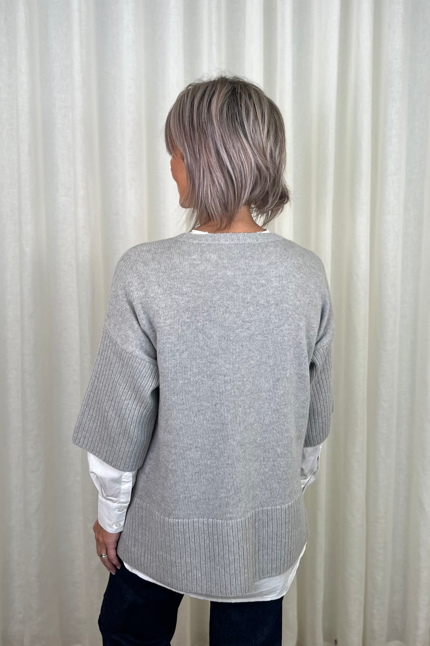 Milano Light Grey Jumper / 3/4 Sleeves