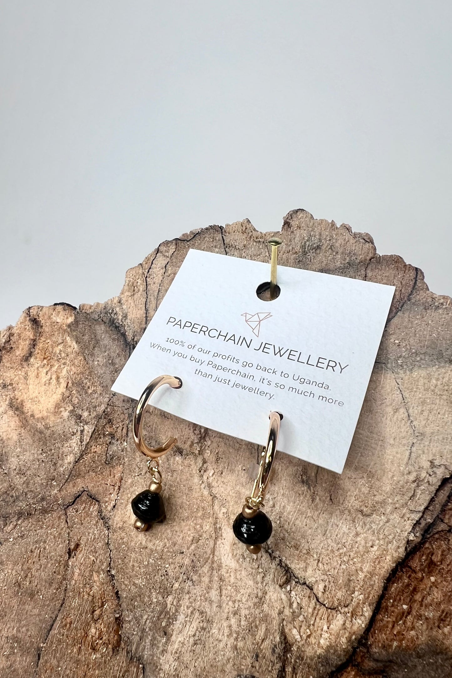 Paperchain Mabel Black Hoop Earrings