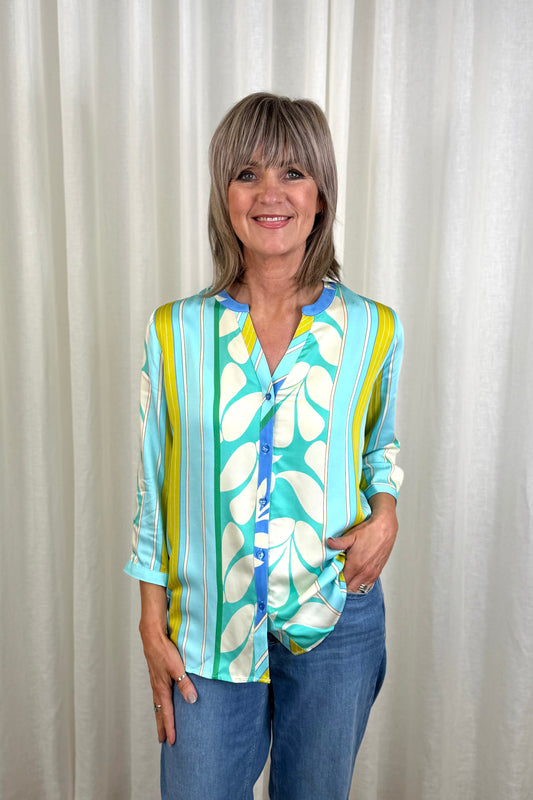 Milano Ibiza Blue Print Blouse