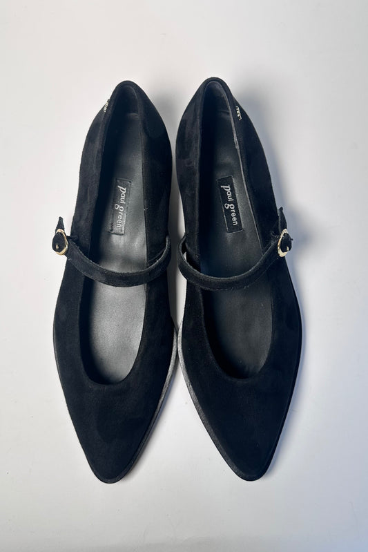 Paul Green Black Samtziege Ballerina Pump