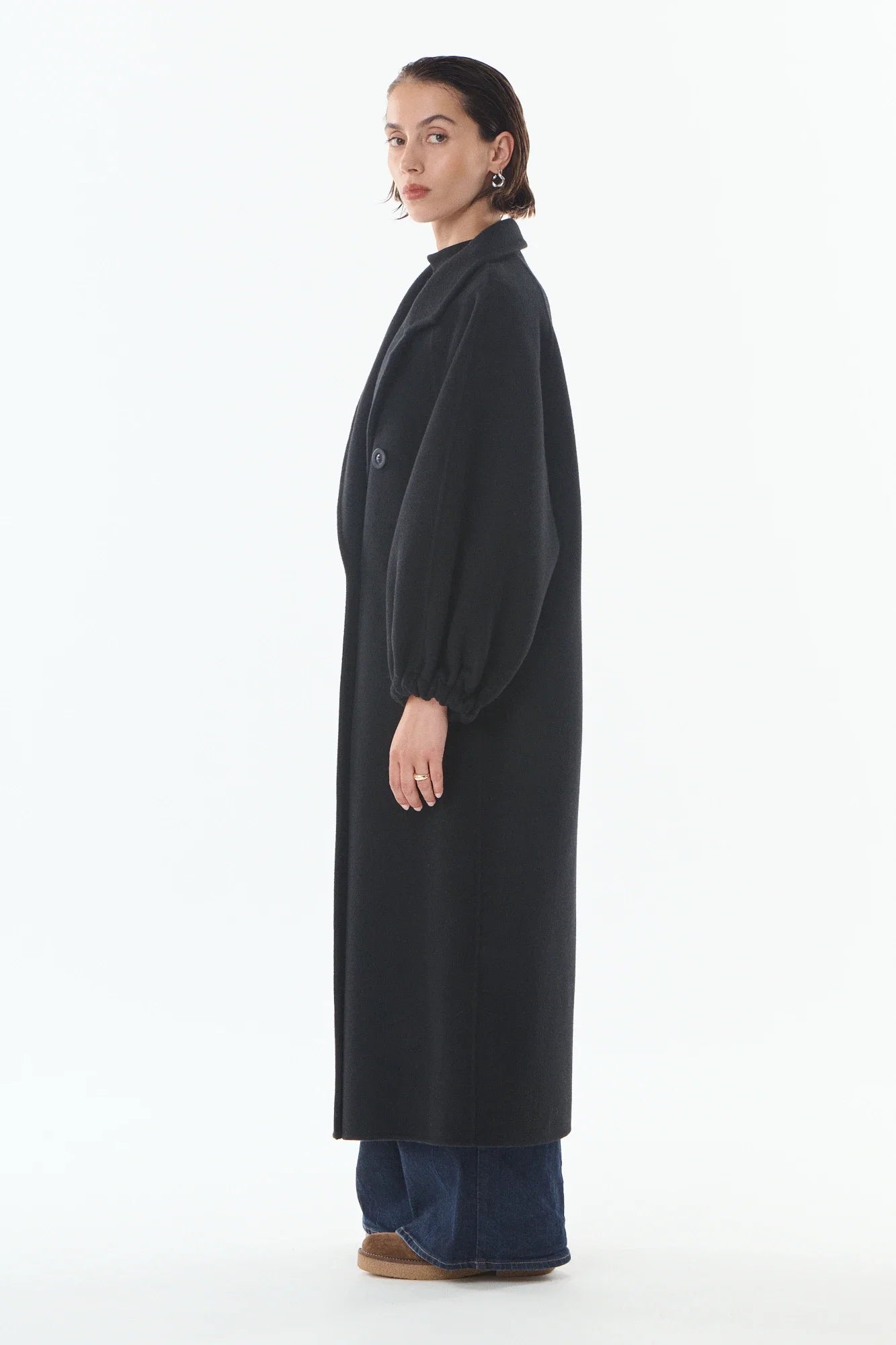 Giovanni Manola Black Wool/Cashmere Coat