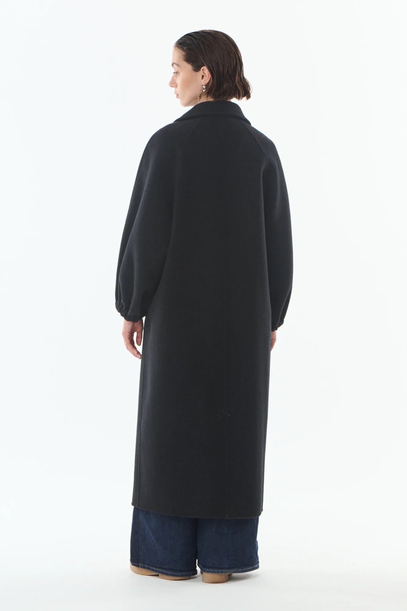 Giovanni Manola Black Wool/Cashmere Coat