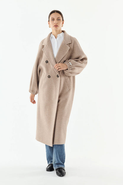 Giovanni Manola Taupe Wool/Cashmere Coat