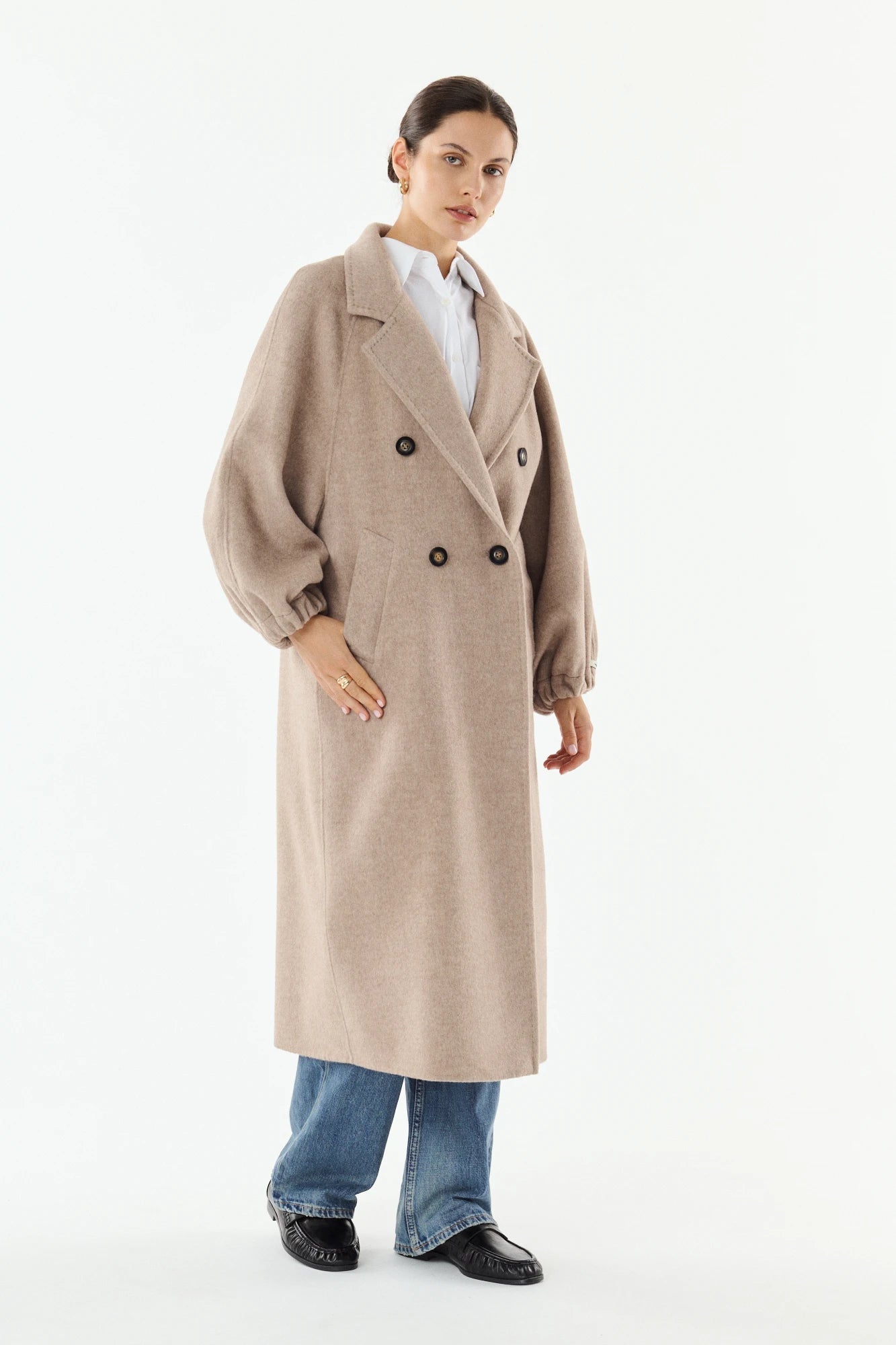 Giovanni Manola Taupe Wool/Cashmere Coat