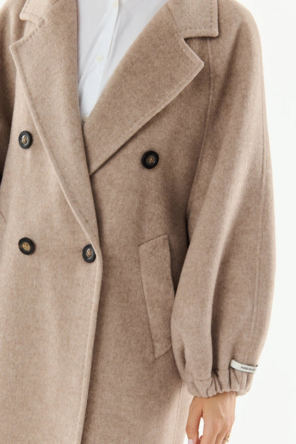 Giovanni Manola Taupe Wool/Cashmere Coat