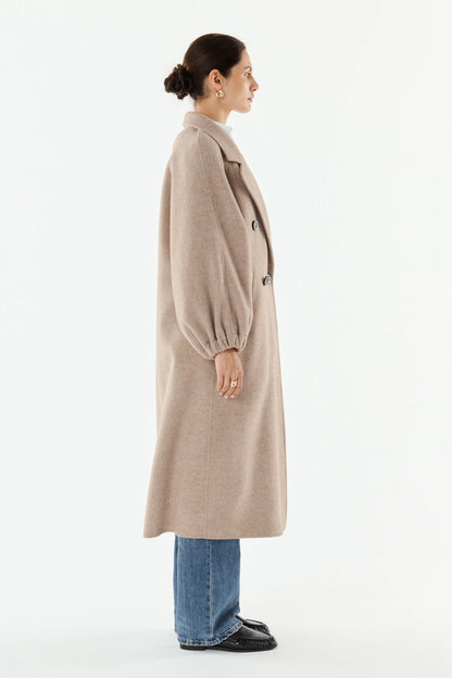 Giovanni Manola Taupe Wool/Cashmere Coat