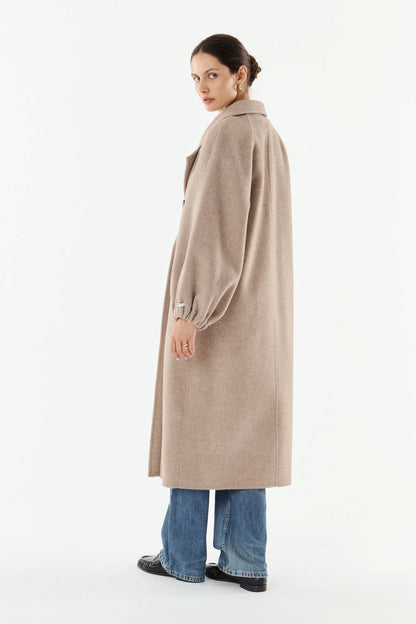 Giovanni Manola Taupe Wool/Cashmere Coat