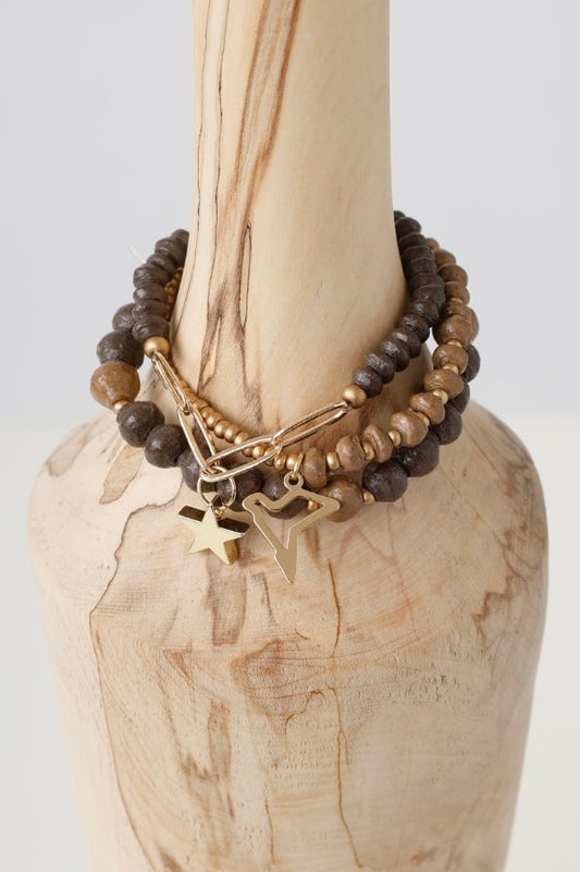 Paperchain Mocha/Latte Hanstar Triple Bracelet