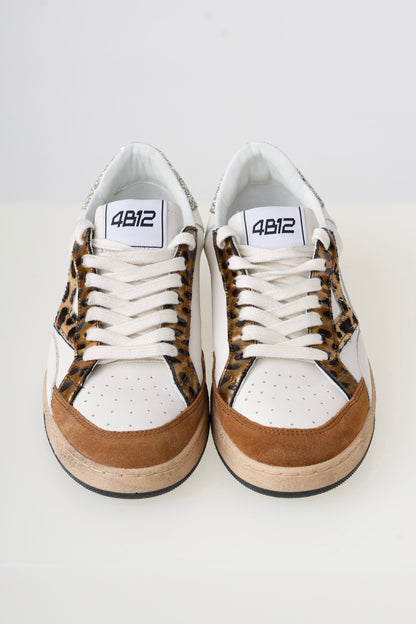 4B12 Playnew White/Beige/Animal Trainers