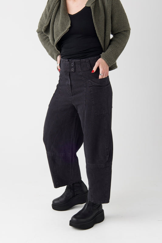 Lurdes Bergada Black Barrel Trousers