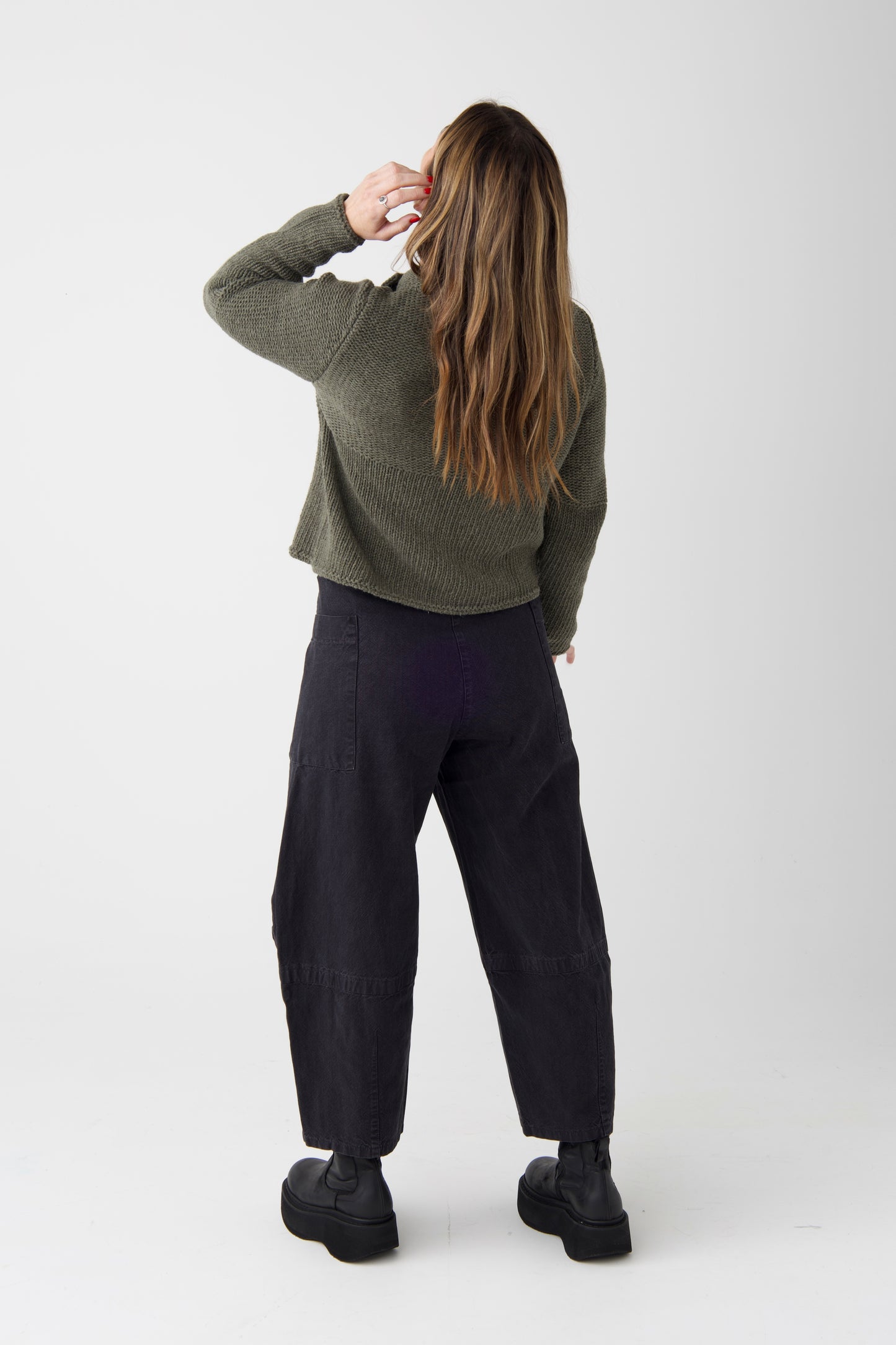 Lurdes Bergada Khaki Asymmetric Cardigan