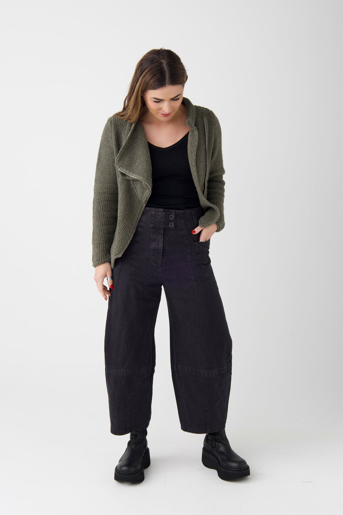 Lurdes Bergada Black Barrel Trousers