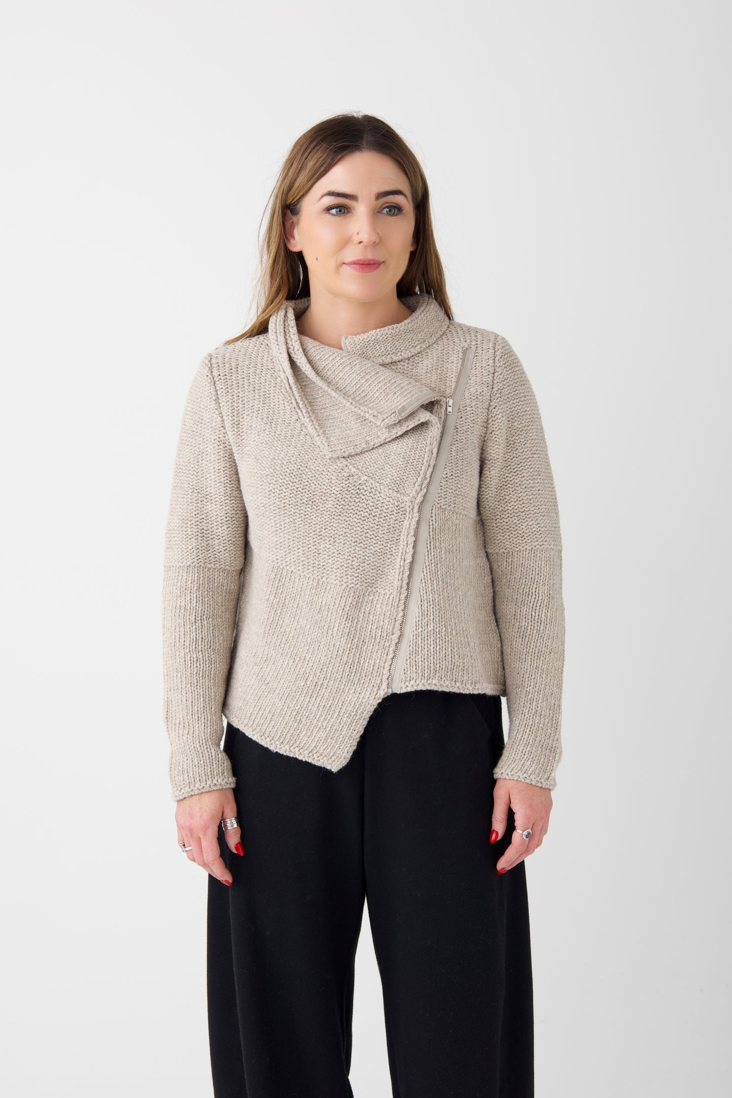 Lurdes Bergada Beige Asymmetric Cardigan