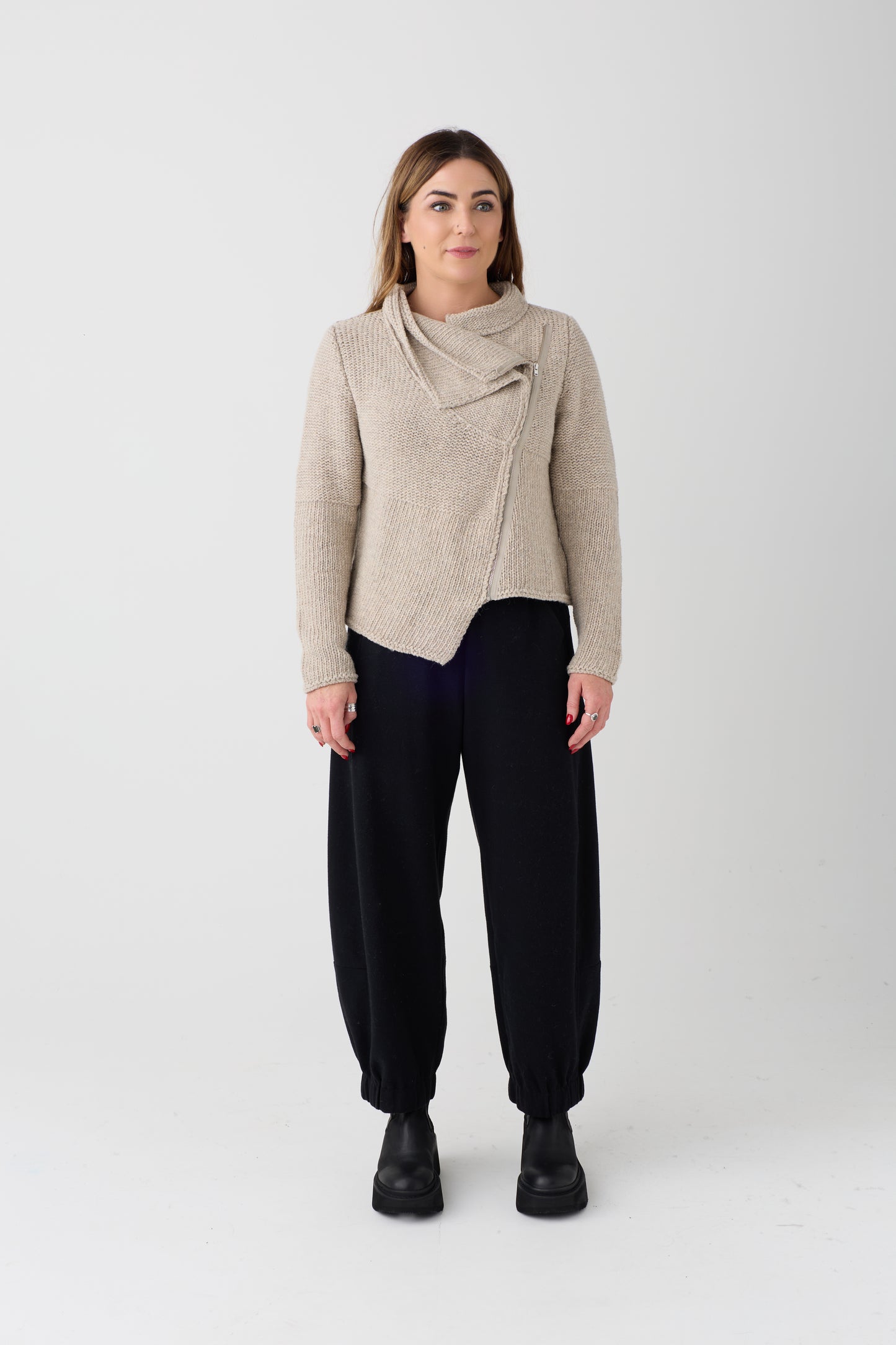 Lurdes Bergada Beige Asymmetric Cardigan