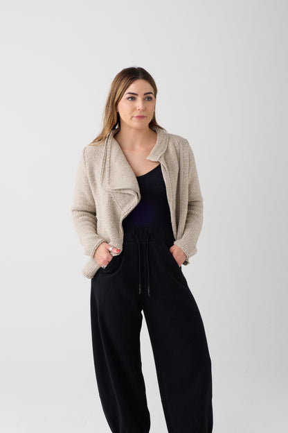 Lurdes Bergada Beige Asymmetric Cardigan