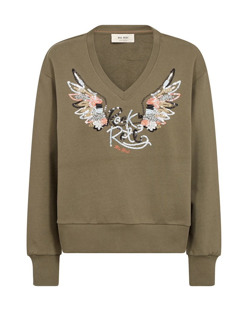 Mos Mosh Cosette Olive Night Sweatshirt