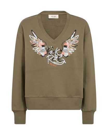 Mos Mosh Cosette Olive Night Sweatshirt