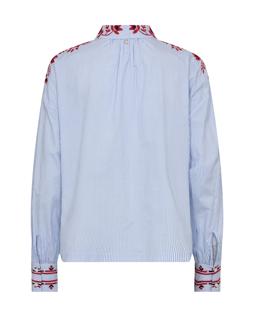 Mos Mosh Osmo Brunnera Blue Stripey Shirt