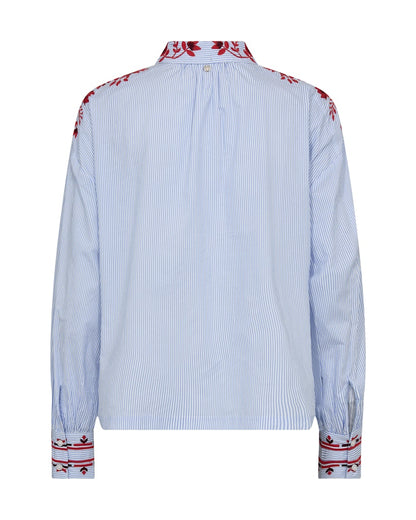 Mos Mosh Osmo Brunnera Blue Stripey Shirt