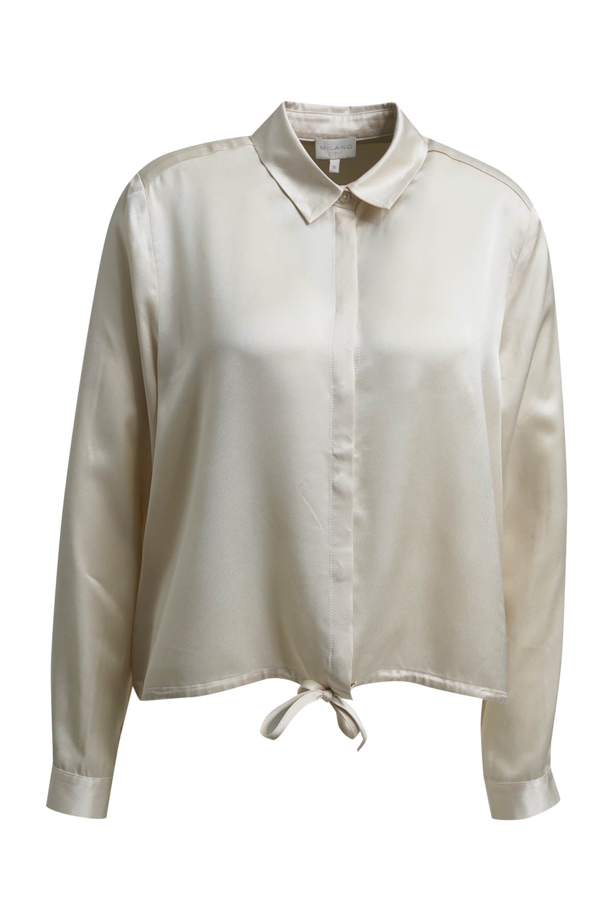 Milano Cream Cropped/Drawstring Hem Blouse