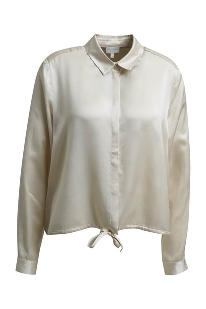 Milano Cream Cropped/Drawstring Hem Blouse