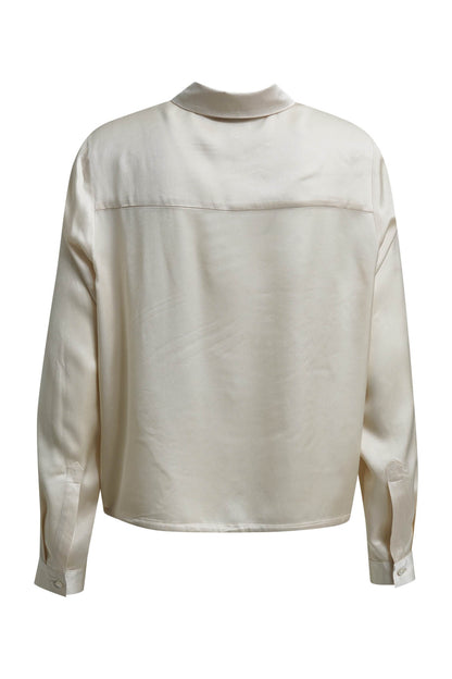 Milano Cream Cropped/Drawstring Hem Blouse