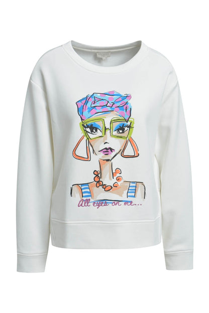 Milano Off White Lady Print Sweatshirt
