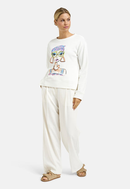 Milano Off White Lady Print Sweatshirt