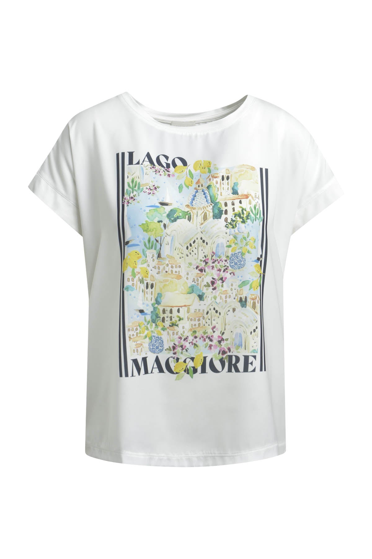 Milano Off-White Holiday Print Top