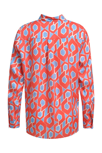 Milano Red/Blue Print Blouse