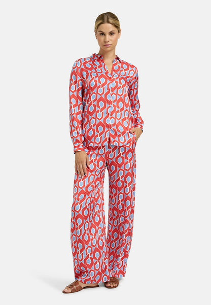 Milano Red/Blue Print Blouse