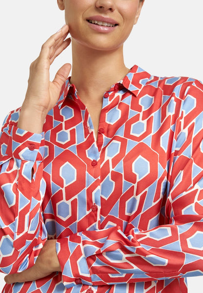 Milano Red/Blue Print Blouse