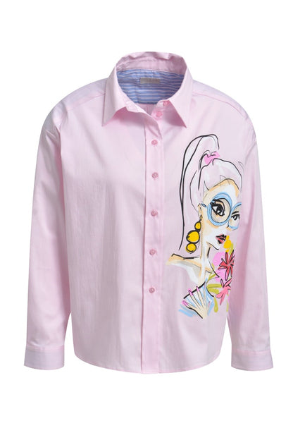 Milano Rose Lady Print Oversized Shirt