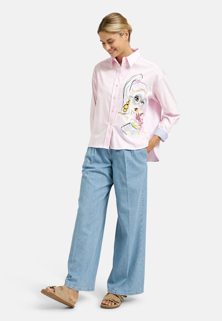 Milano Rose Lady Print Oversized Shirt