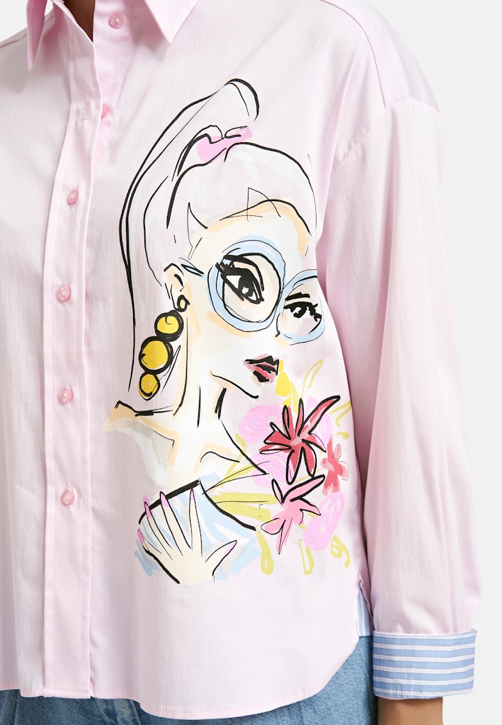 Milano Rose Lady Print Oversized Shirt