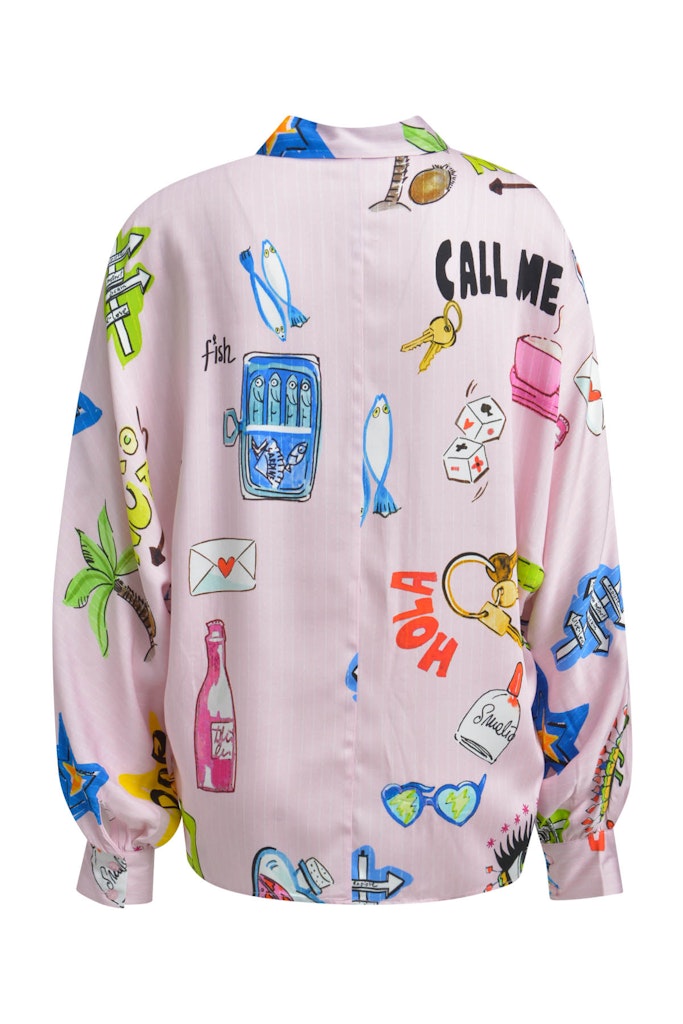 Milano Rose Print Batwing Blouse