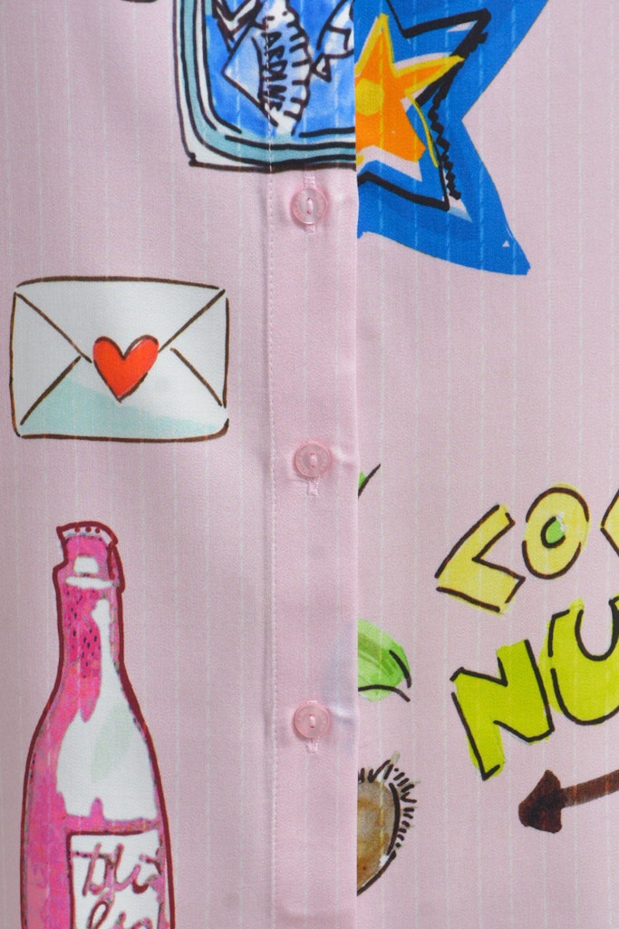 Milano Rose Print Batwing Blouse