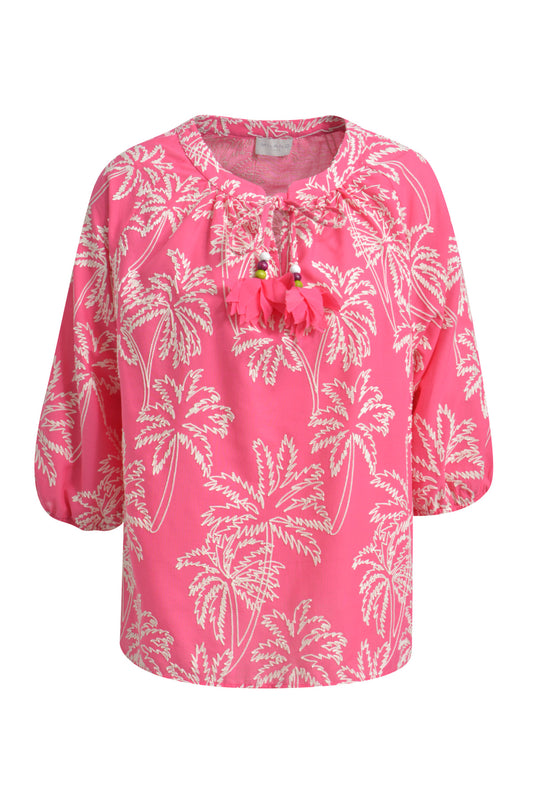 Milano Pink Print Raglan Sleeve Blouse