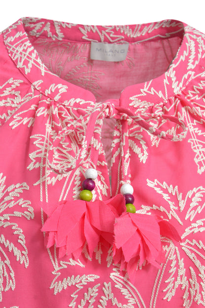 Milano Pink Print Raglan Sleeve Blouse